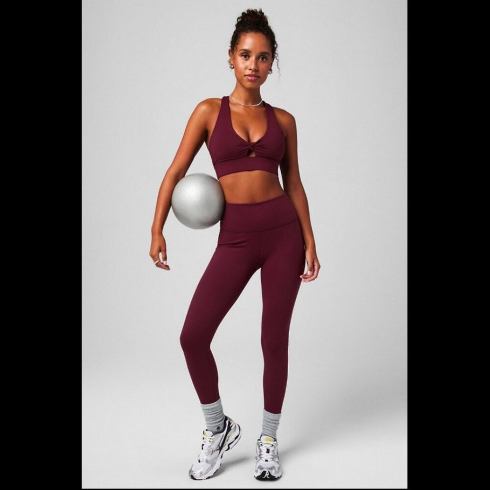 Fabletics Define PowerHold® High-Waisted Legging 7/8 Merlot Size Large - Picture 3 of 13